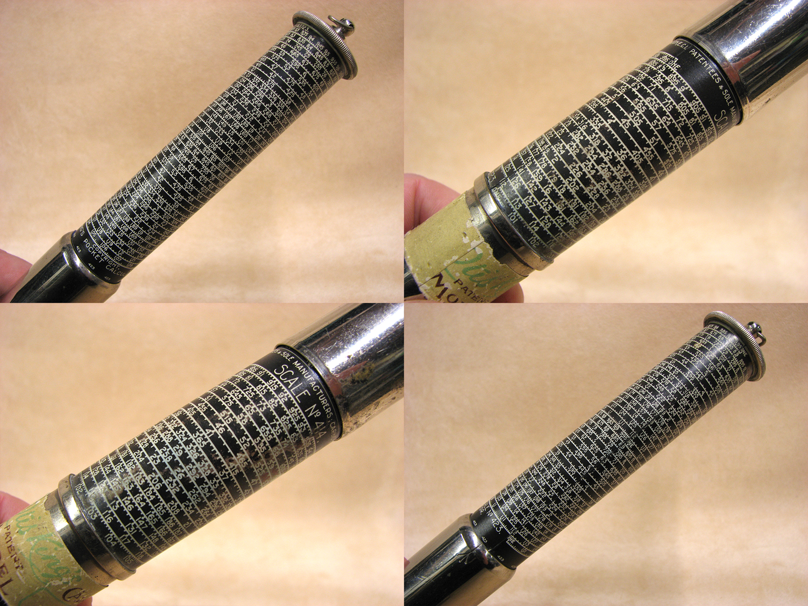 1920's Otis King Model K type A calculator with rare white on black scales